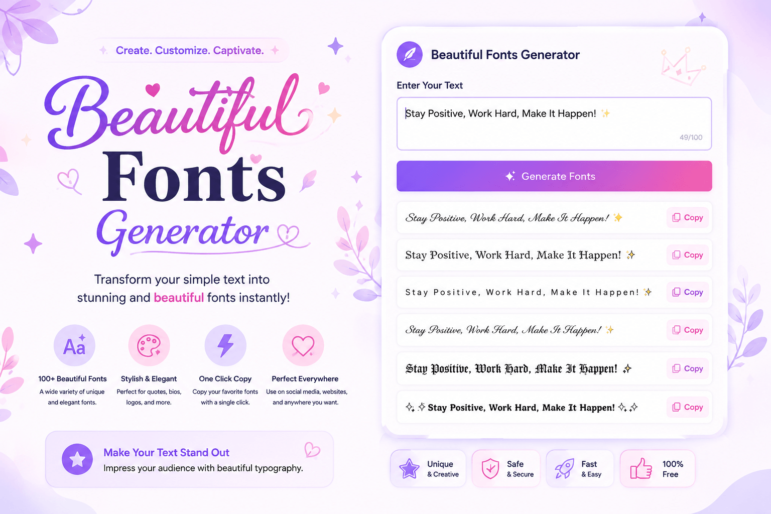 Beautiful Fonts preview