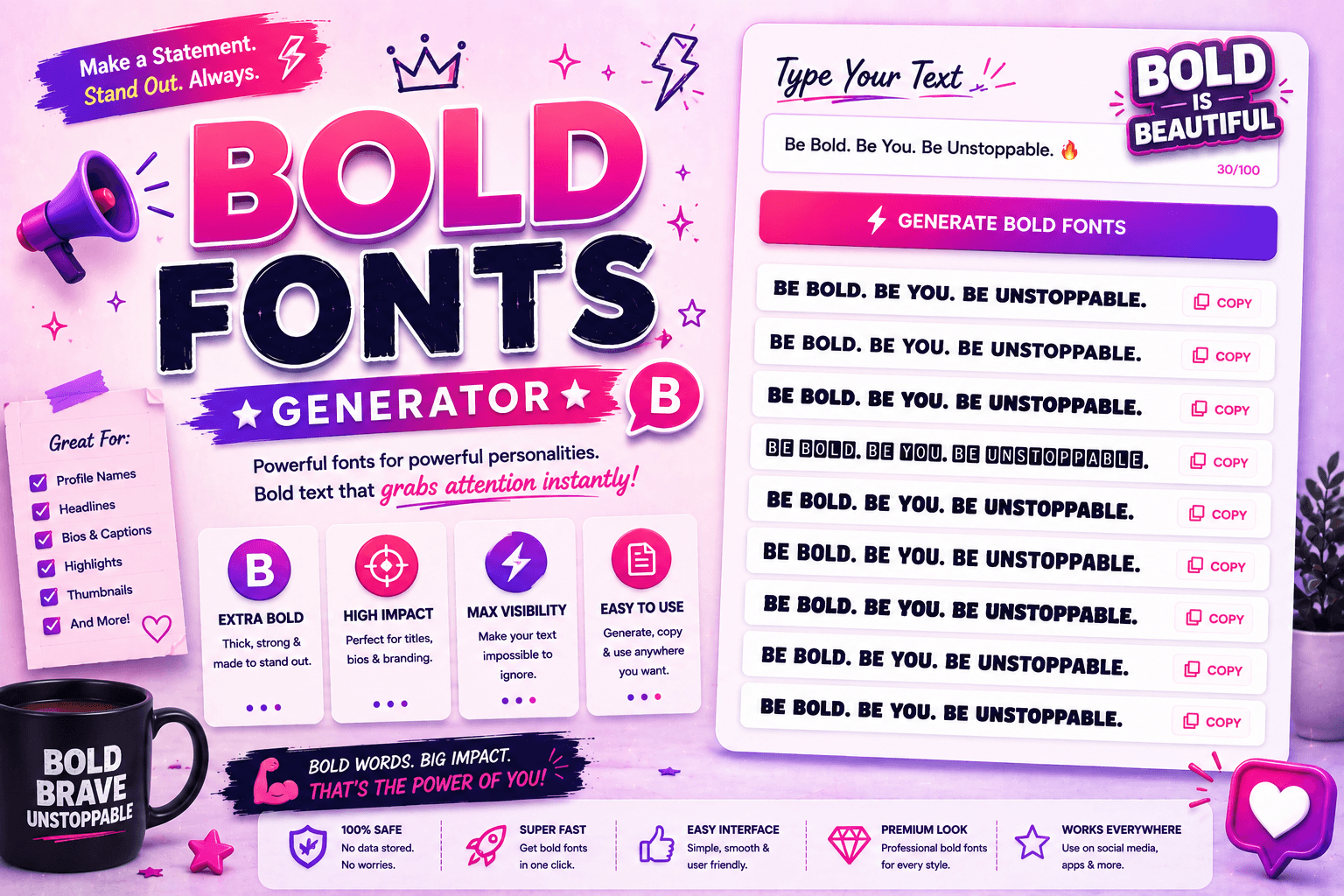 Bold Fonts preview