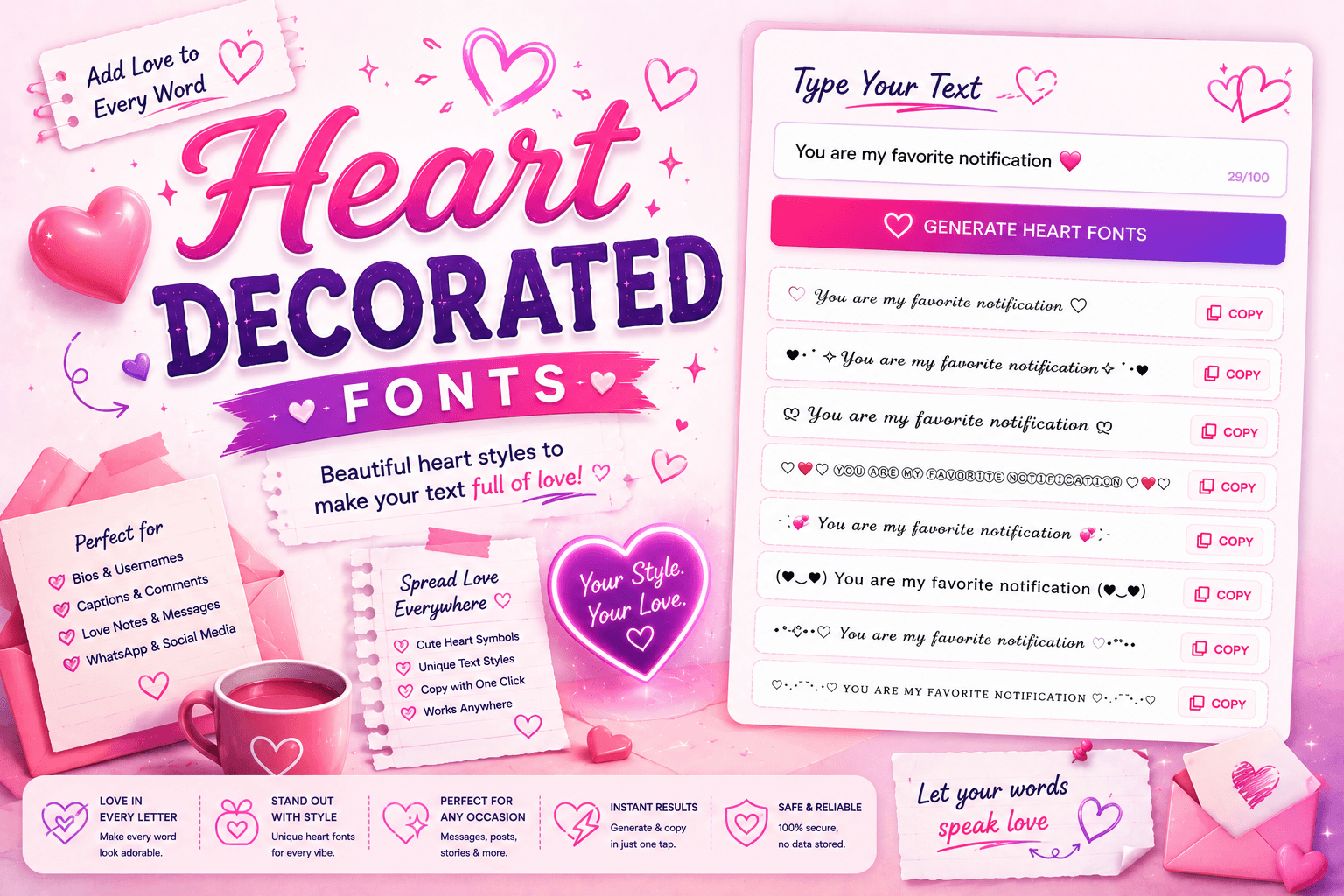 Heart Decorated Fonts preview