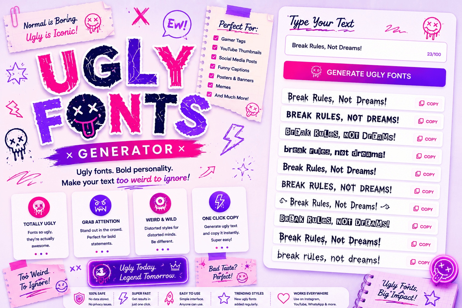 Ugly Fonts preview